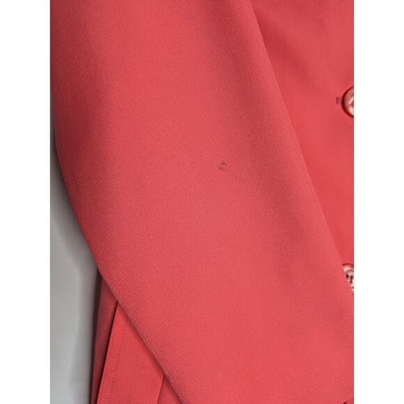 Vintage Twee Retro indiepop vibrant bold Pink Lined Peacoat size 8-10 timeless - Picture 7 of 11